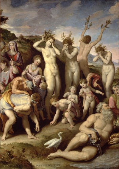 As Irmãs de Phaethon, 1572 (óleo sobre ardósia) de Santi di Tito